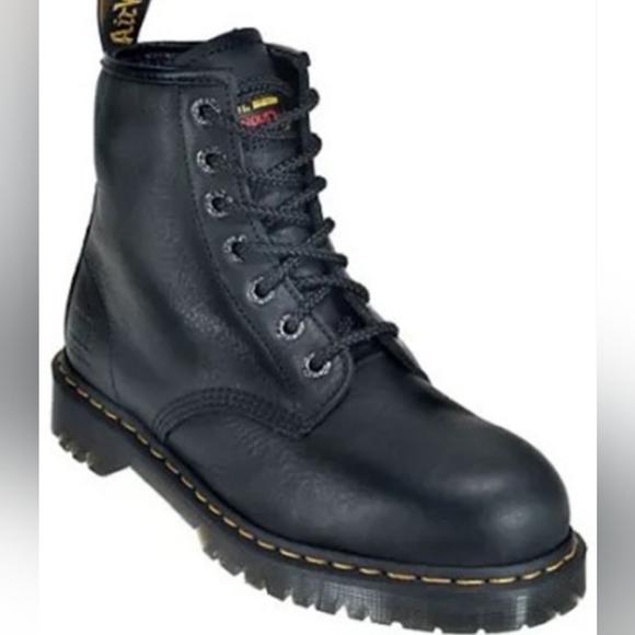 Dr. Martens Safety Toe Heavy Industrial Slip Resistant Boots Shoes Black Pebbled - Picture 1 of 15